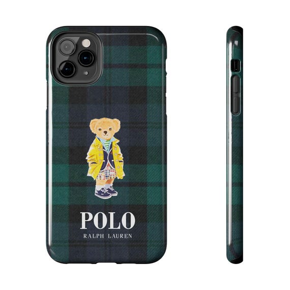 Ralph Lauren Polo Bear Inspired Phone Case, Rain Coat With Green
