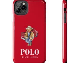 Ralph Lauren Bear Phone Case, Polo Classic Country Inspired - Tough Phone Cases for iPhone, Samsung, Durable Phone Cover, Classy Designer