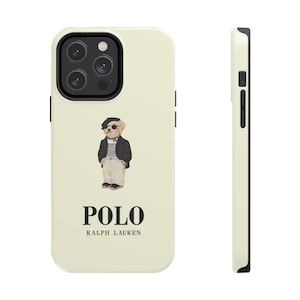 Custodia per telefono con design a forma di orso Ralph Lauren, custodia resistente, design di classe, regalo per iPhone/Samsung, ispirata a Hyper Beast