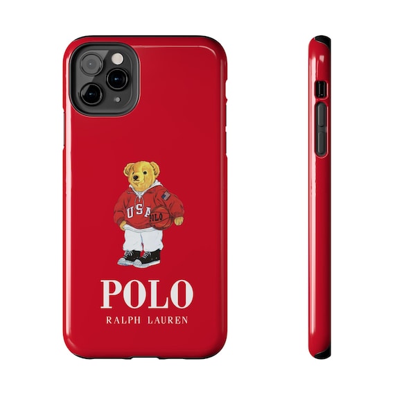 Polo Ralph Lauren スマホケース　14pro Ralph Lauren Bear Tough Phone Case, Red USA Polo Sport