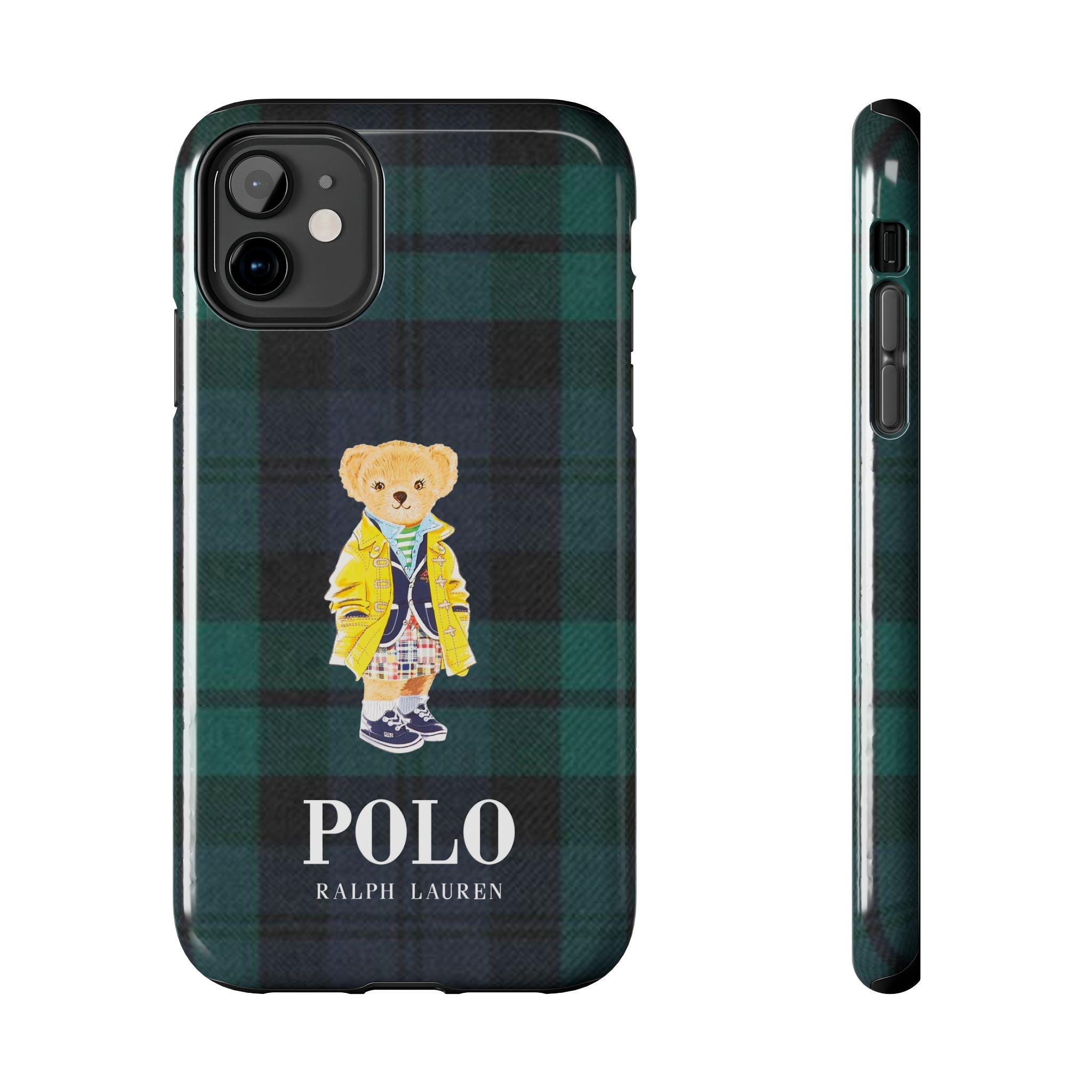 Ralph Lauren Polo Bear Inspired Phone Case, Rain Coat With Green