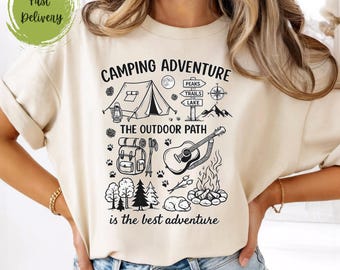 Camping Adventure Shirt, The Outdoor Path is the Best Adventure Tee, Hiking Shirt Women, Nature Lover Gift, Camper T-Shirt, Outdoor Shirt