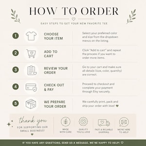 K&ouml;nnte beinhalten: Infografik mit dem Titel "So bestellen" mit Schritten zum Kauf eines T-Shirts. Die Schritte umfassen die Auswahl eines Artikels, das Hinzuf&uuml;gen zum Warenkorb, die &Uuml;berpr&uuml;fung der Bestellung, den Checkout und die Vorbereitung der Bestellung. Die Grafik enth&auml;lt Symbole und Text.
