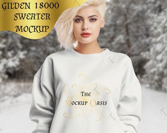 Gildan 18000 Crewneck Mockup, Gildan Crewneck Mockup, Crewneck Mockup, Model Mockup, Gildan 18000 Mockup, Sweater mockup
