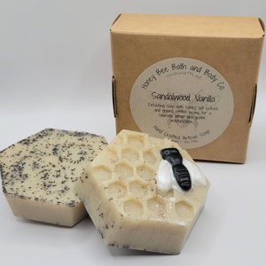 Sandalwood Vanilla Exfoliating Handcrafted Glycerin Soap