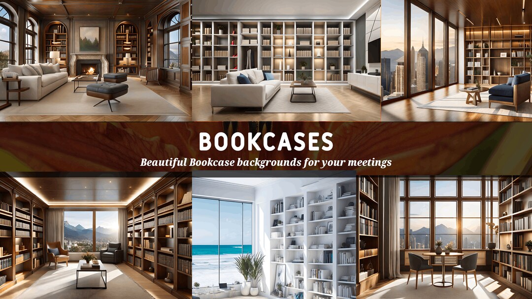Virtual Meeting Backgrounds Bundle of 8 for Zoom, Microsoft Teams ...