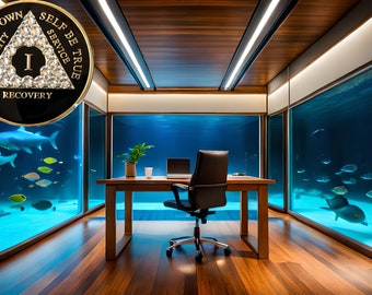Alcoholics Anonymous Zoom Backgrounds - Aquarium Office - 1 year