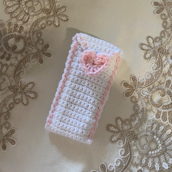 Cute Crochet Pouch, Kawaii Heart Pouch, Aesthetic, Multipurpose Handmade Bag, Pencil Pouch, Makeup Bag