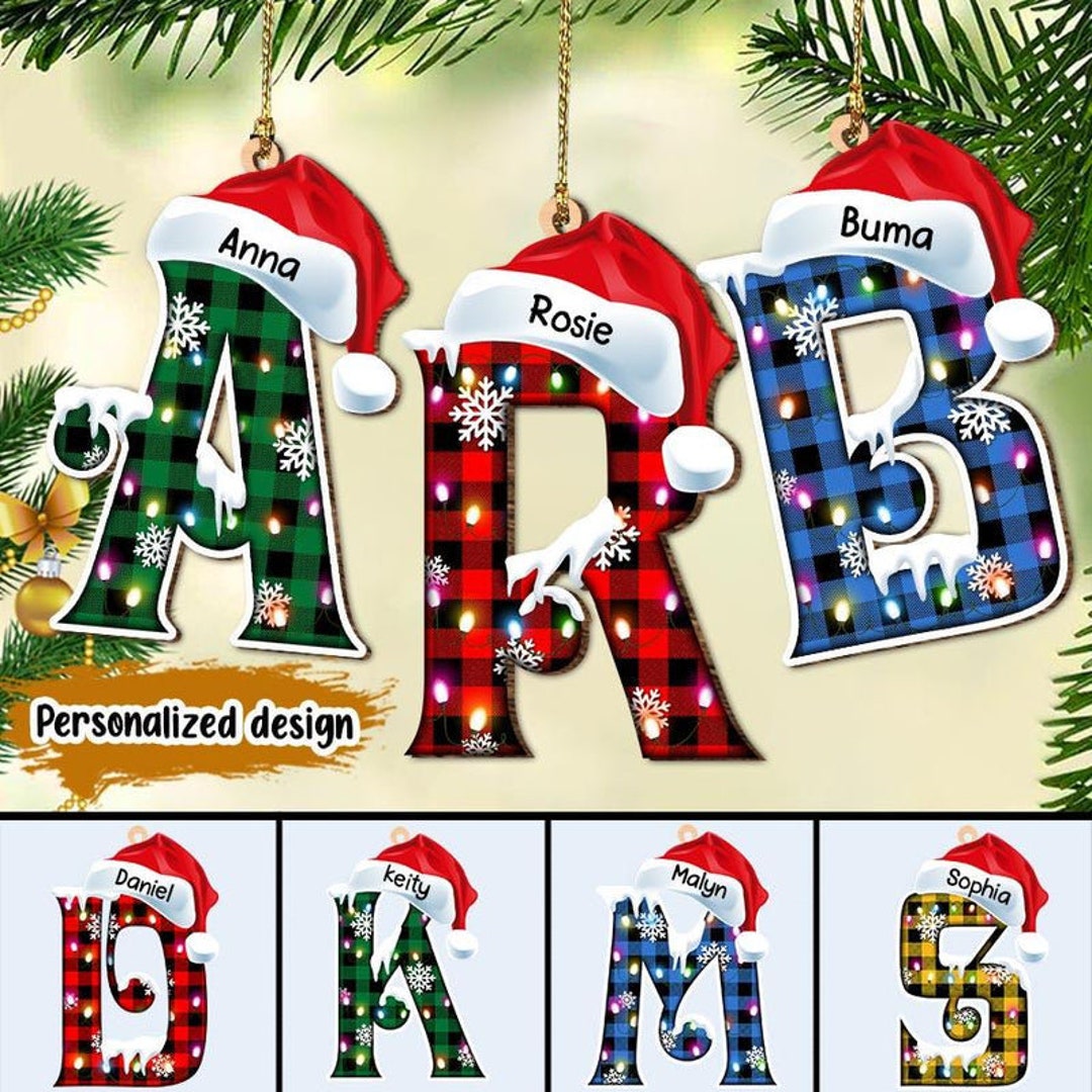 Letter Ornament Alphabet Letter Ornament Personalized Family Gift
