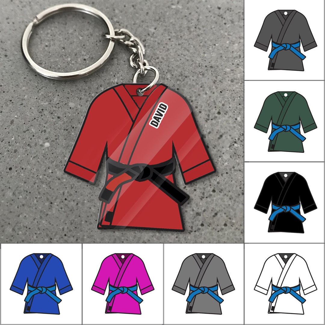 Jiu Jitsu Custom Keychain, Personalized Jiu Jitsu Uniform and Belt