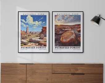 Art mural du parc national de la forêt pétrifiée, téléchargement numérique, impressions personnalisées, impression de la forêt pétrifiée, affiche, toile, cadre/emballage, décoration d'intérieur, souvenir