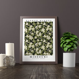 Missouri State Flower - Hawthorn Wall Art Print Flower Market Poster Printable Digital Pastel Art Floral Decor Gifts