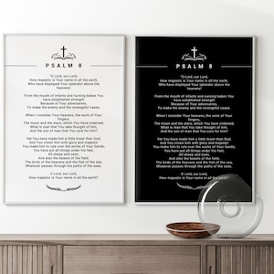 Psalm 8 NASB - Majesty of God, Christian Wall Art, Scripture Prints, Bible Quotes, Poster Artwork, Digital Downloads, Religious Home Decor
