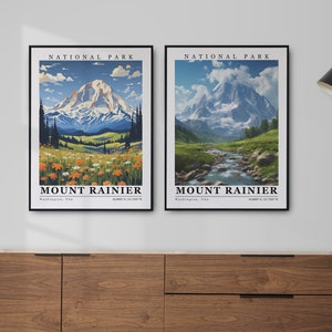 Mount Rainier National Park Wall Art Téléchargement numérique Impressions personnalisées Mount Rainier Print Mount Rainier Poster Canvas Frame home déco Souvenir