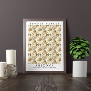 Arizona State Flower - Saguaro Cactus Blossom Wall Art Print Flower Market Poster Printable Digital Pastel Art Floral Decor Gifts