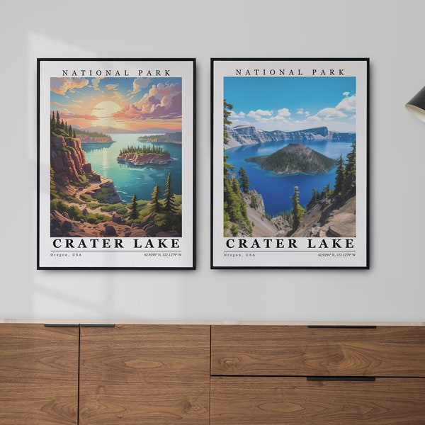 Crater Lake National Park Wall Art Digital Download Custom Prints Crater Lake Print Crater Lake Poster Canvas Frame/Wrap home decor Souvenir