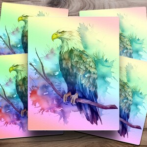 Watercolor Bald Eagle, Printable Art, Bald Eagle Print Download, Bald Eagle Poster, Bird Painting, Wildlife Gift, Wall Decor, Bird Photo image 4