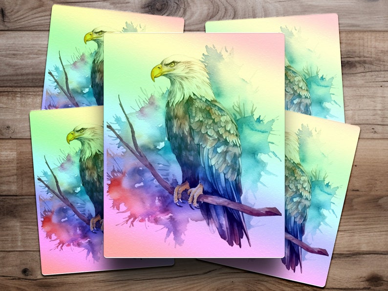 Watercolor Bald Eagle, Printable Art, Bald Eagle Print Download, Bald Eagle Poster, Bird Painting, Wildlife Gift, Wall Decor, Bird Photo image 4