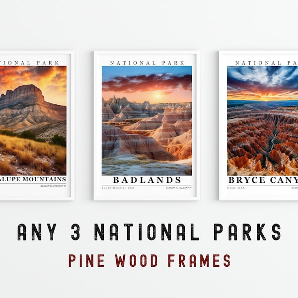National Parks Prints With Frame Etsy UK