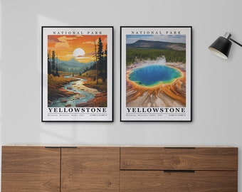 Yellowstone National Park Wall Art Digital Download Custom Prints Yellowstone Print Poster Canvas Frame home decor Souvenir travel poster