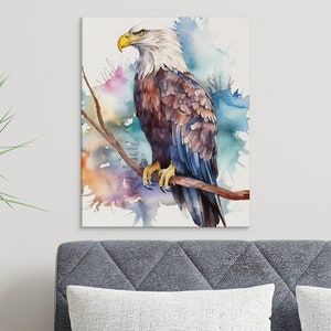 Watercolor Bald Eagle, Printable Art, Bald Eagle Print Download, Bald Eagle Poster, Bird Painting, Wildlife Gift, Wall Decor, Bird Photo image 6