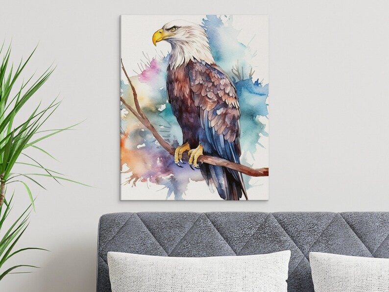 Watercolor Bald Eagle, Printable Art, Bald Eagle Print Download, Bald Eagle Poster, Bird Painting, Wildlife Gift, Wall Decor, Bird Photo image 6