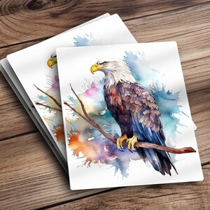 Watercolor Bald Eagle, Printable Art, Bald Eagle Print Download, Bald Eagle Poster, Bird Painting, Wildlife Gift, Wall Decor, Bird Photo image 3