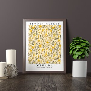 Nevada State Flower - Sagebrush Wall Art Print Flower Market Poster Printable Digital Pastel Art Floral Decor Gifts