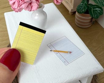 Miniature Dollhouse Notebook Paper, Print, 1:12 scale