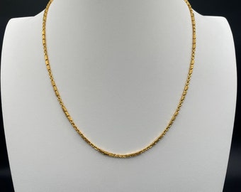 24k Thai Baht Solid Gold Box and Chainlink Necklace 15, 22.5g