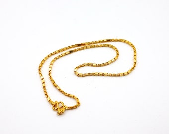 24k Baht Solid Gold Box and Chainlink Necklace. 30g, 2.5mm, 18", 20", 22"