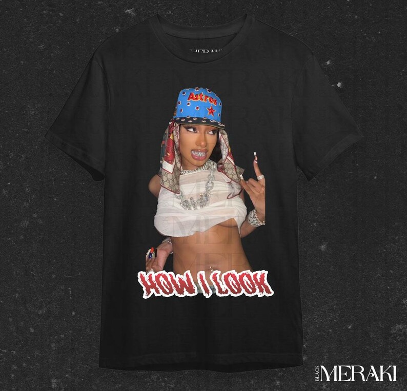 Megan Thee Stallion - How I Look - Megan Act 2 Astros Hat Graphic Tees, Various Styles Unisex Urban Streetwear, Hip Hop Merch Meg Style 2