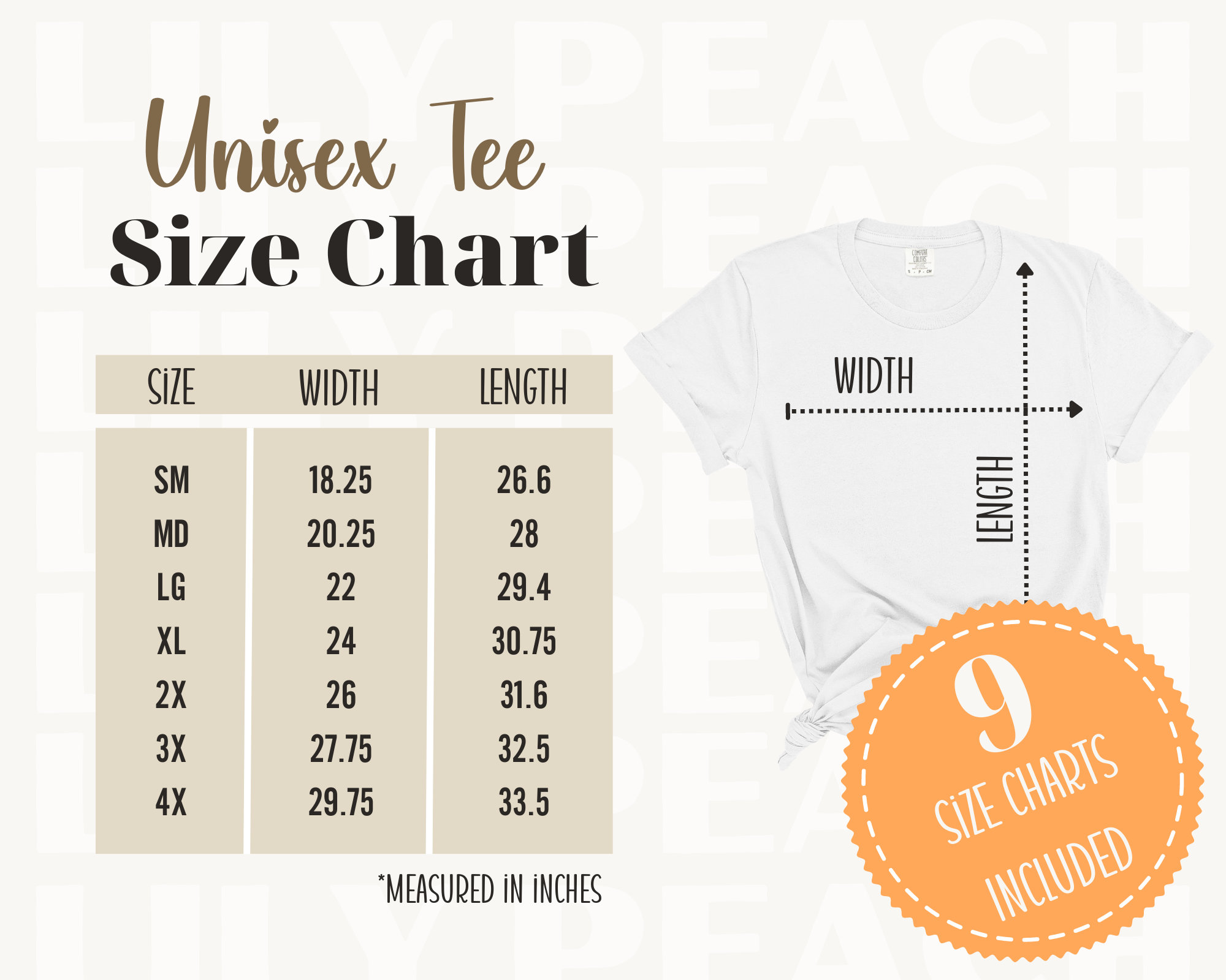 Comfort Colors 1717 Size Chart, 1717 Size Chart, Cc1717 Size Chart
