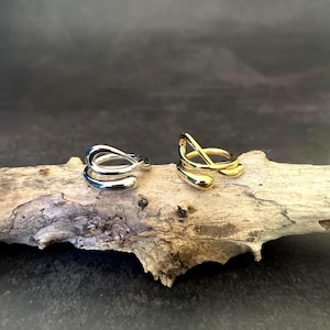 18K Gold Plated Mid Ring for Her Minimal Gold Ring Edgy Ring for Women Silver Knuckle Ring Unisex Statement Ring Everyday Adjustable Ring