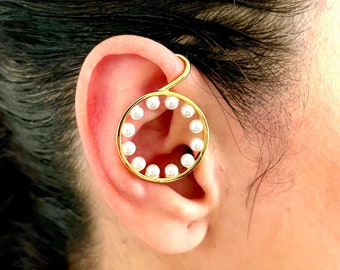 Pearl Ear Cuff: 18K Gold Plated No Piercing Earcuff