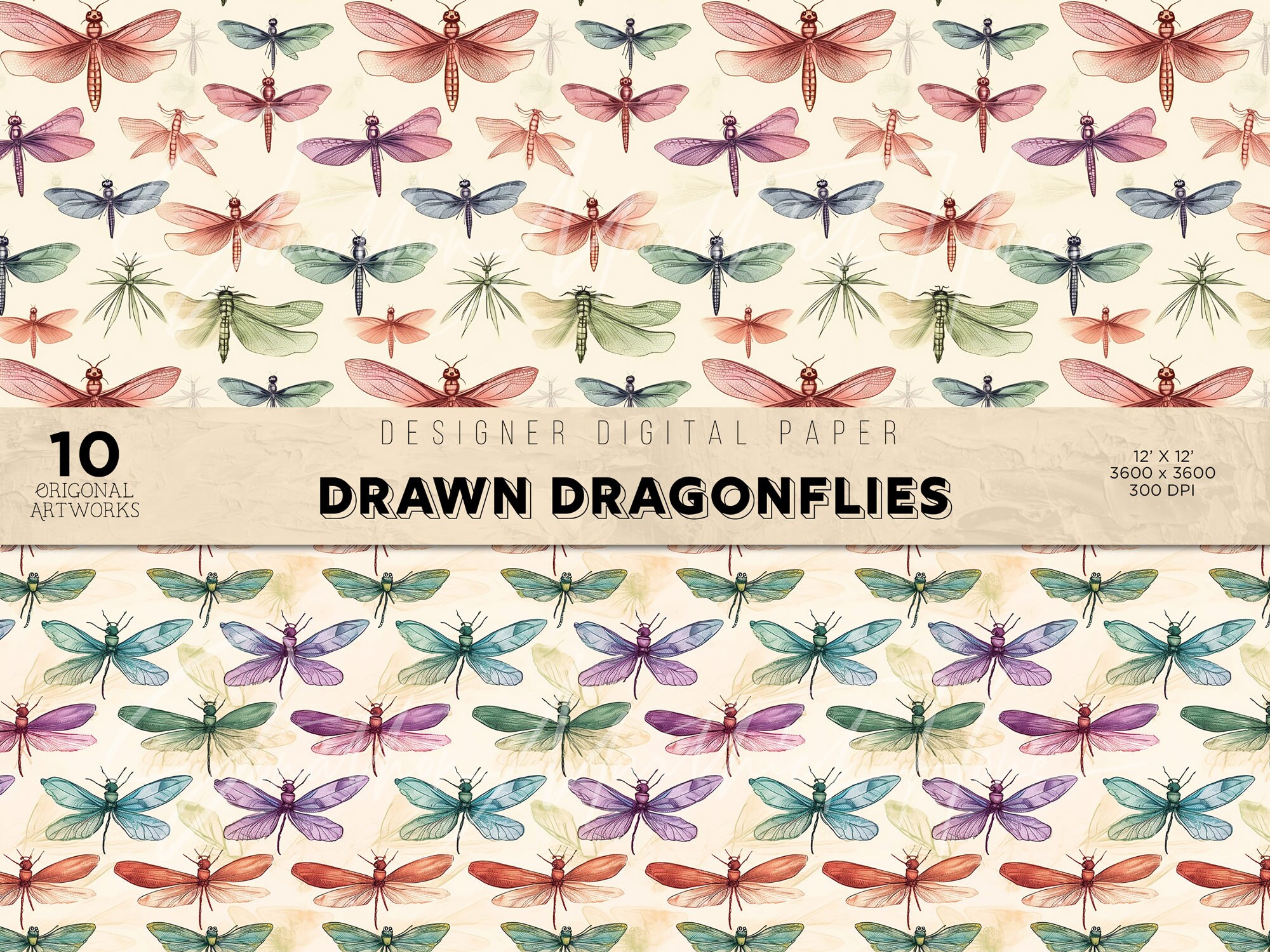 10 Drawn Dragonflies | Dragonfly Patterns Seamless Dragonflies Fairy ...