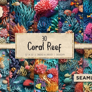 10 3D Coral Reef | Coral Reef Background Coral Reef Pattern Coral Seamless Aquarium Background Coral Reef Underwater Seamless