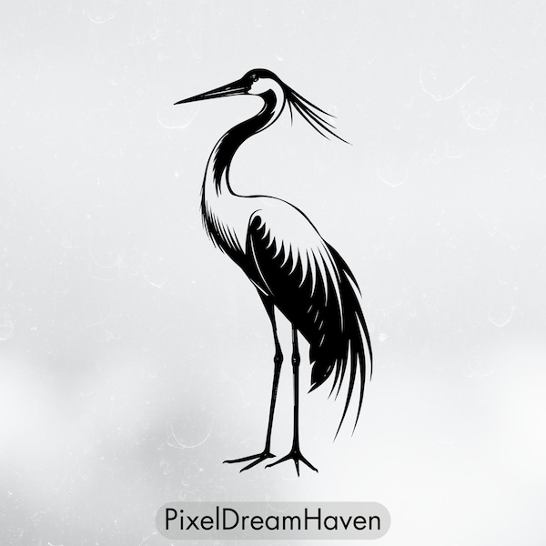 Crane Svg, Crane Png, Crane Clip Art, Crane Graphic, Crane Vector, Crane Icon, Crane Logo, Crane Design, Bird Cut File, Bird Image, Bird Art