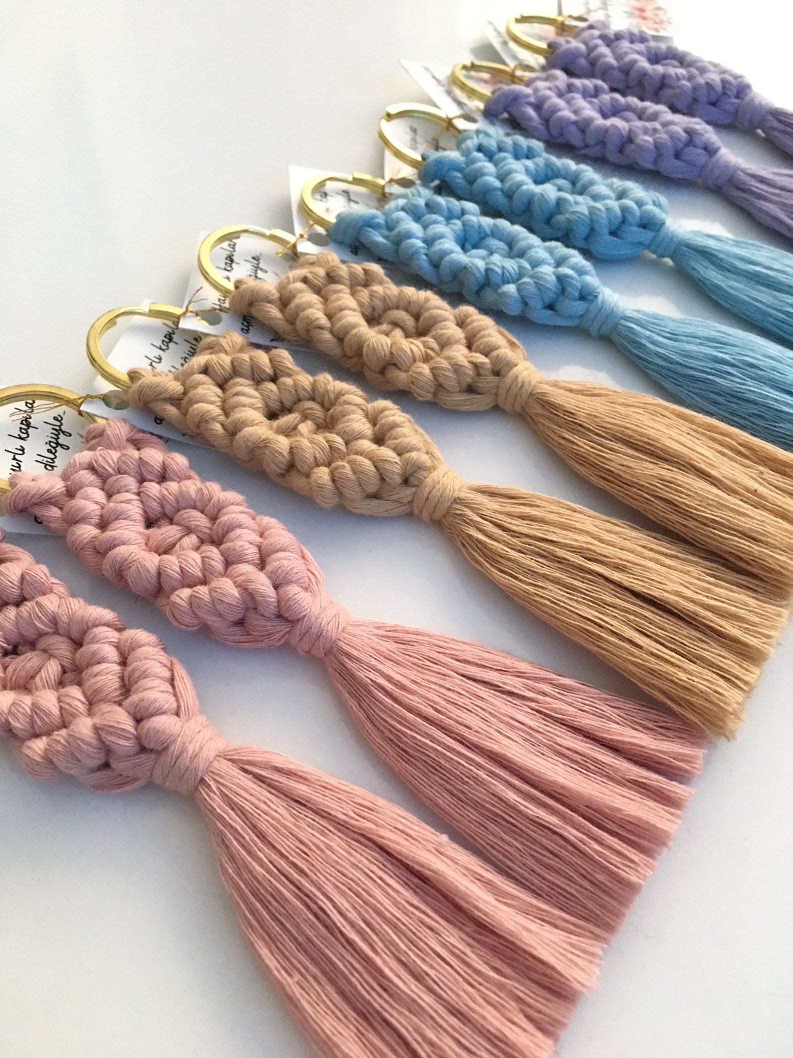 Macrame Keychain Wedding Favors: Personalized Boho Gift - Etsy