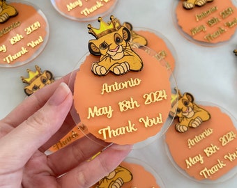 Simba Magnets, Baby Favours, Simba Consept Birthday Gifts, Lion King Simba Birthday Favour, Disney Party Favour, 1st Birthday Favour