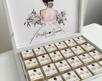 Bride Chocolate, Bridal Shower Gifts, Bachelorette Gifts, Personalized Bride Chocolate Box, Bridal Personalized Gift, Custom Bride Chocolate
