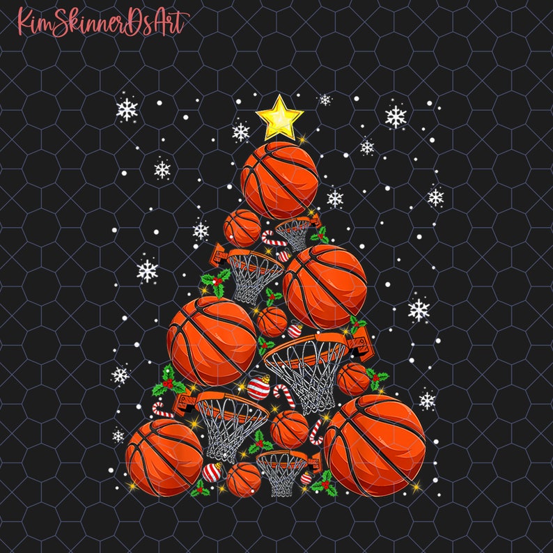 Basketball Christmas Png, Basketball Christmas Tree Png, Cute Basketball Christmas Png