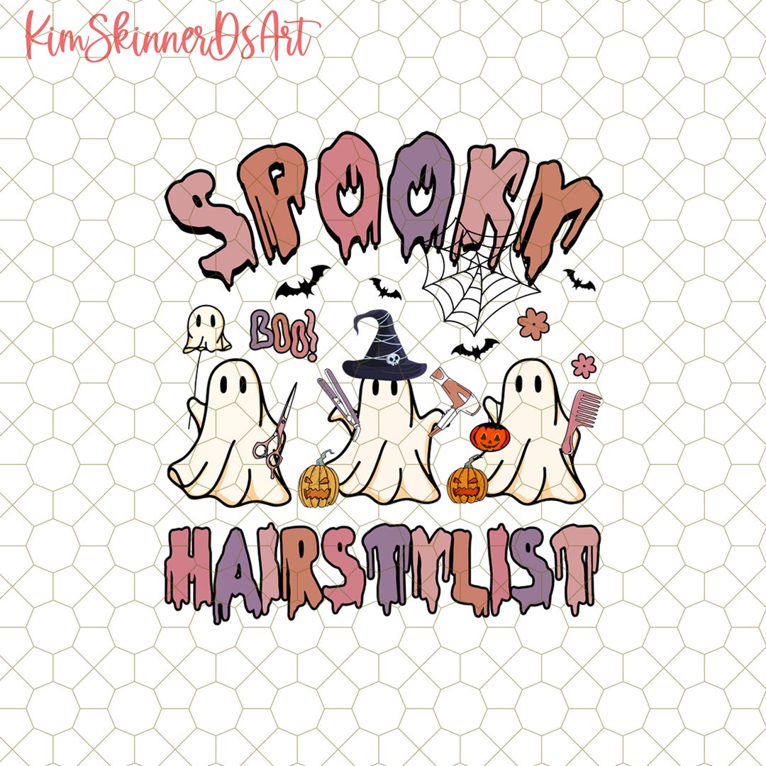Spooky Hair Stylist Png Ghost Hair Stylist Png Making Hair - Etsy