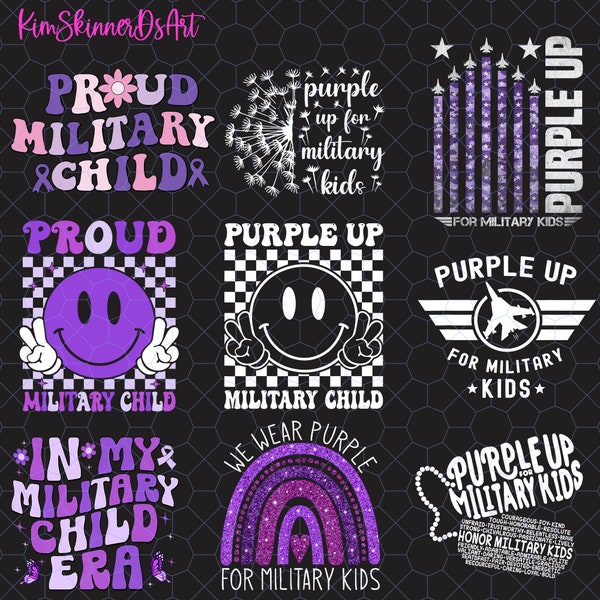 Purple Up For Military Kids Bundle, Proud Military Child Bundle, In My Military Child Era Bundle, Military Family Bundle, Purple Up Bundle