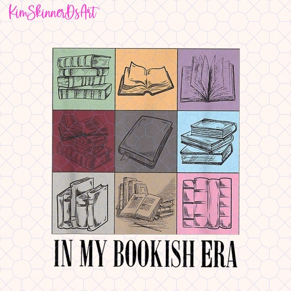 In My Bookish Era Png, Bookish Era Tour Png, Book Lover Gift, Retro Vintage Bookish Png, Bookworm Png, Book Nerd Png, Gift For Librarian