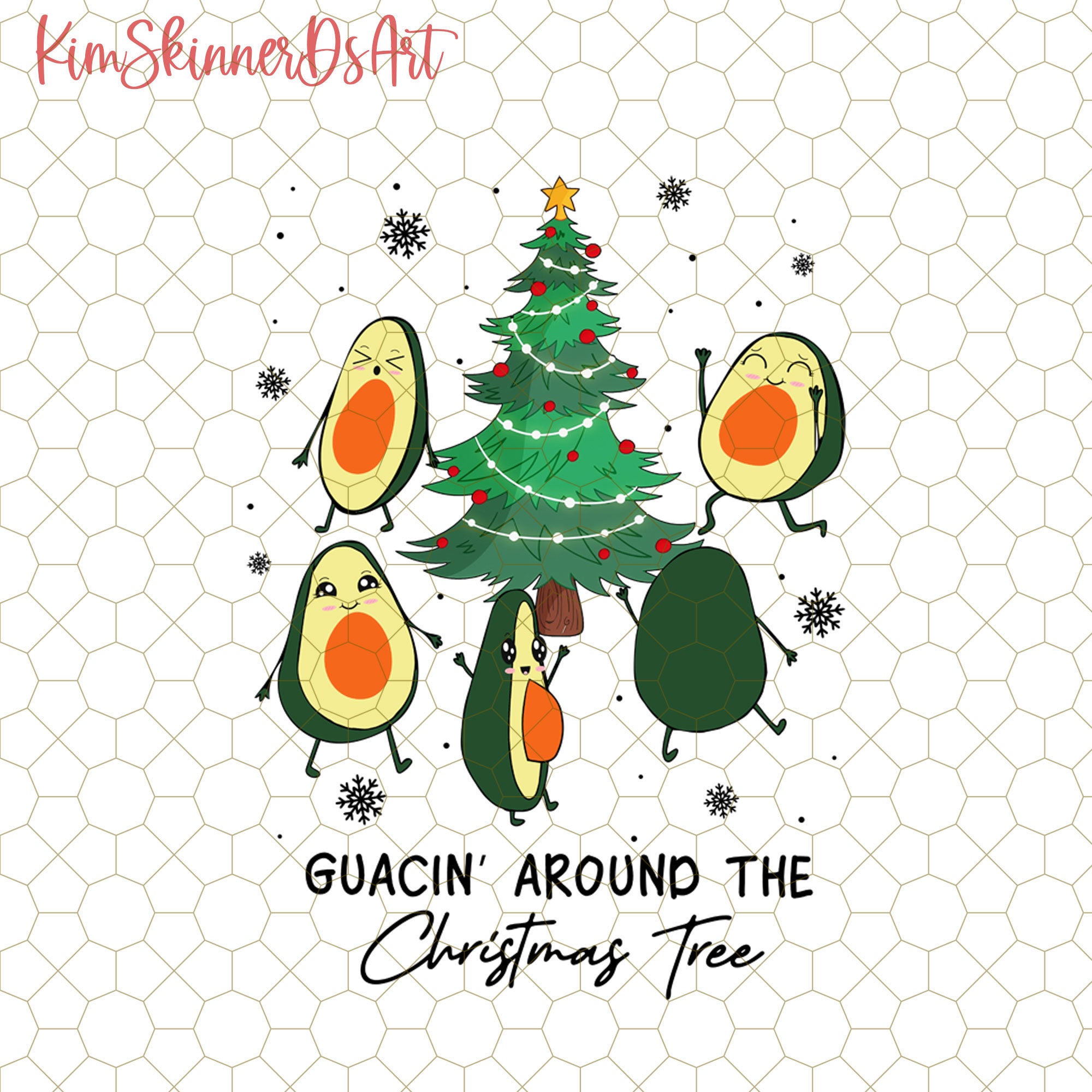 Guacin' Around the Christmas Tree Png, Mexican Christmas Png, Guacamole
