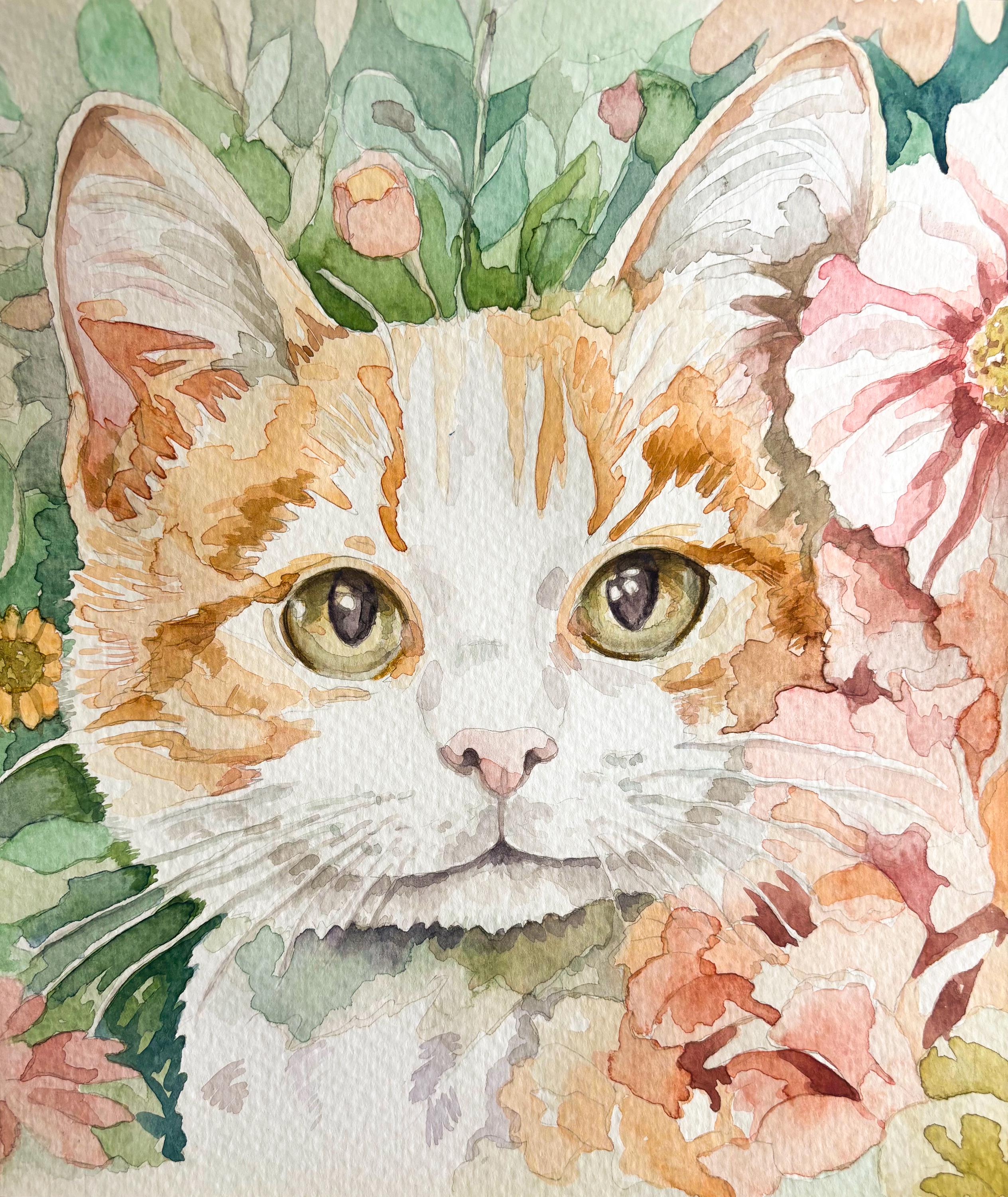 Cat - Original Watercolor Painting - Painted on Acid Free Paper - Etsy