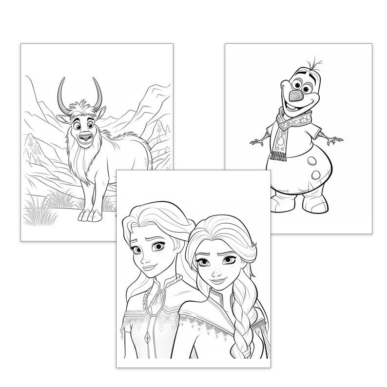 Frozen Coloring Book Pages, Kids Coloring Book Printables, Frozen