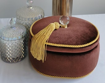 Handmade Velvet Jewelry Box: Personalized Embroidered Keepsake