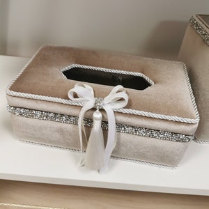 Caja de pañuelos de terciopelo, soporte rectangular para caja de pañuelos, lujosa funda para caja de pañuelos, caja de pañuelos de nácar, soporte para servilletas.